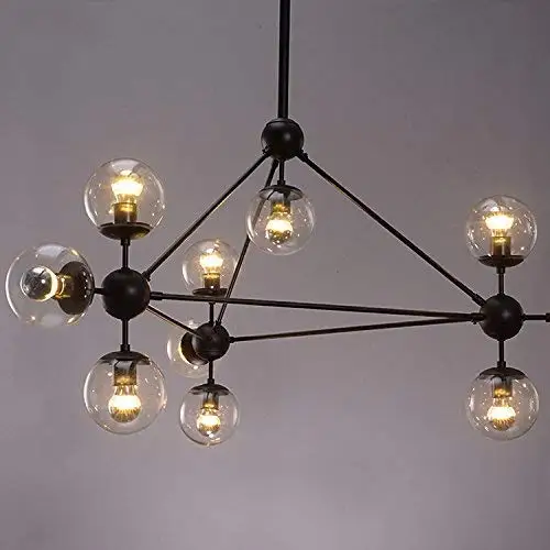 Современная круглая светодиодная люстра Modo со стеклянным шаром потолочный