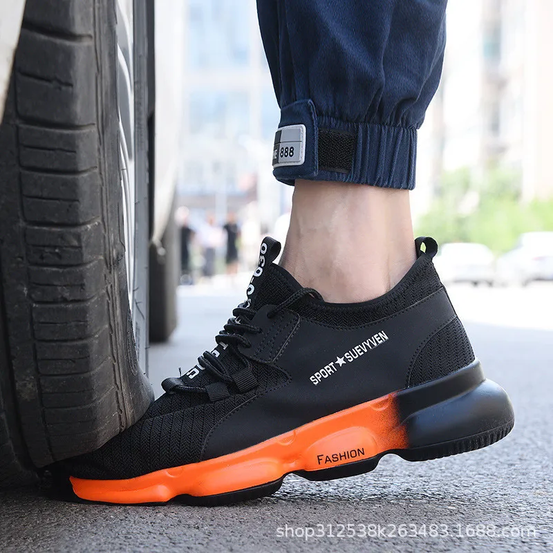 Сверхлегкие рабочие защитные ботинки со стальным носком Мужские дышащие уличные