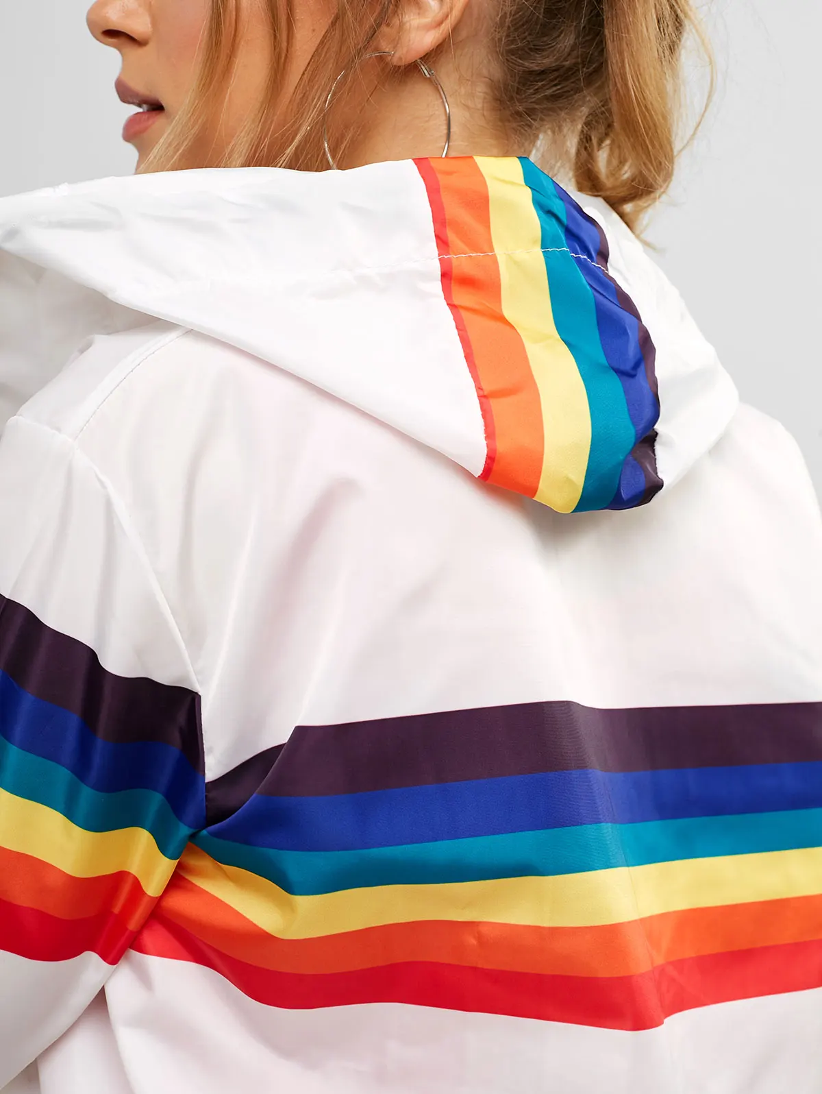 ZAFUL весенне осенняя толстовка ветровка куртка женская Радужная на молнии с