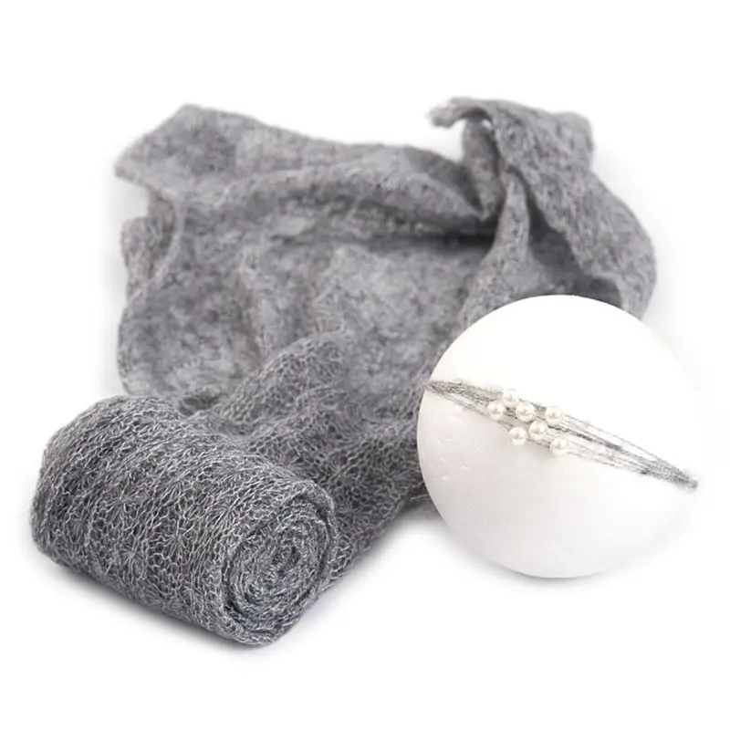 

2 Pcs/set Baby Photography Props Blanket Wraps Stretch Knit Wrap Photo Newborn Cloth Accessories Headdress