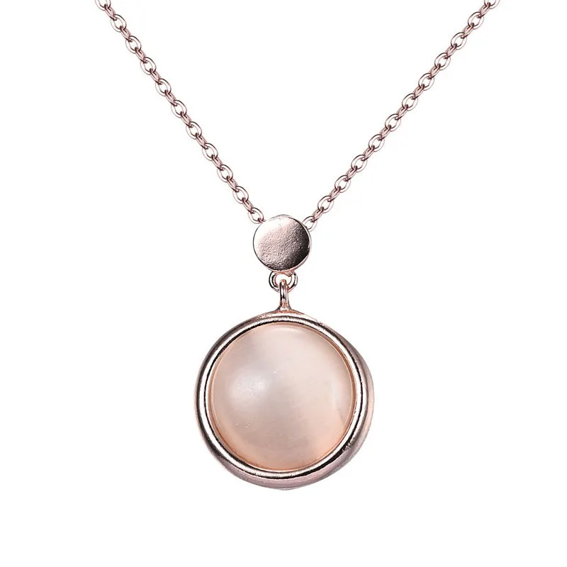 Лидер продаж ожерелье с подвеской из розового золота инкрустация розовым