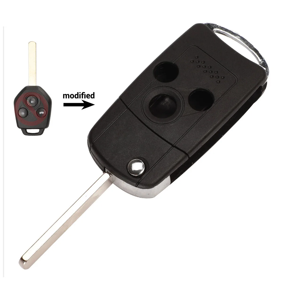 

Jingyuqin модифицированный 3 кнопочный откидной Чехол для автомобильного ключа чехол для Subaru Forester Outback XV Legacy складной чехол для дистанционного ключа