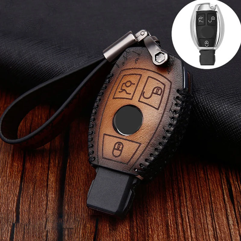 Чехол для автомобильного ключа в стиле ретро чехол ключей с цепочкой Mercedes Benz W203