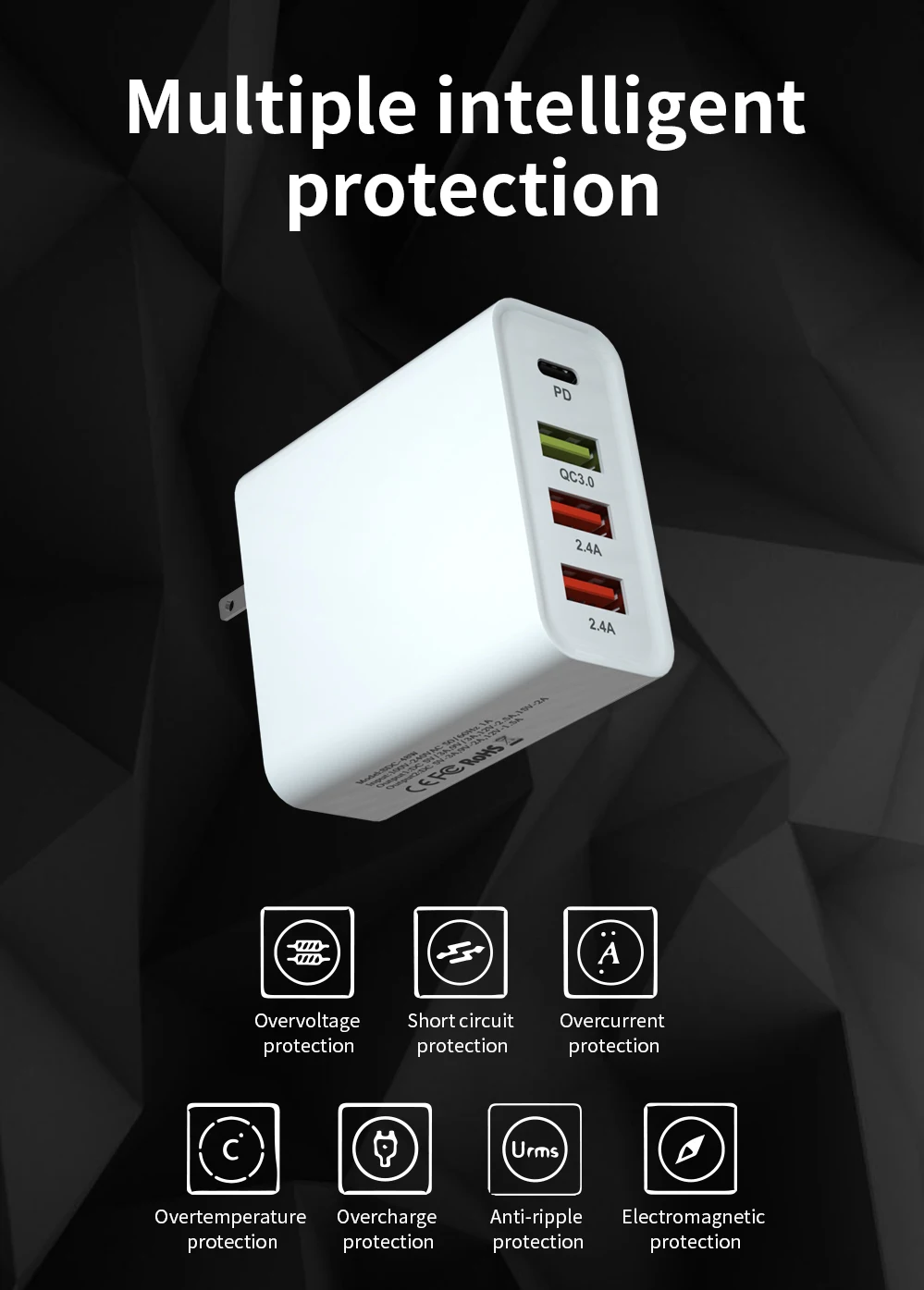 Мульти USB зарядное устройство 48 Вт PD Быстрая зарядка 3,0 type C USB зарядное устройство для iPhone 11Pro huawei samsung EU/US USB C зарядное устройство для Macbook
