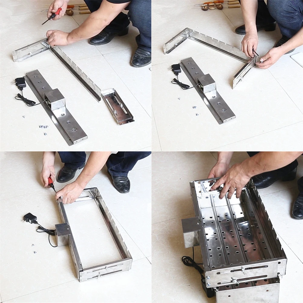 Гриль для барбекю с 9 отверстиями автоматическая регулируемая уличная подставка