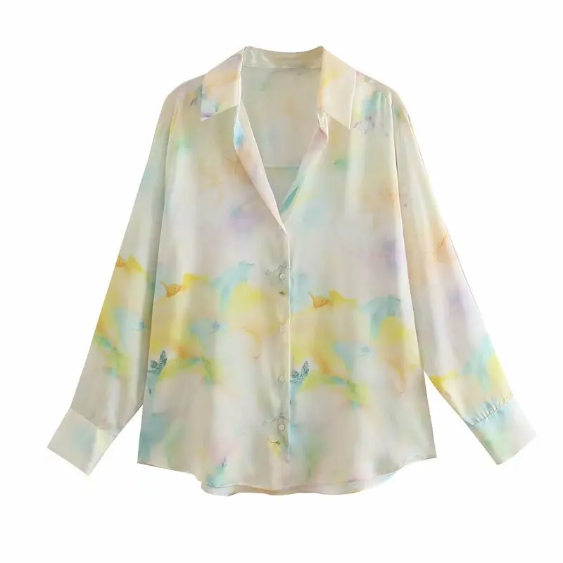

Long sleeve Tie dye vertical drop shirt vintage plus sizewomen 2021 blouse shirt