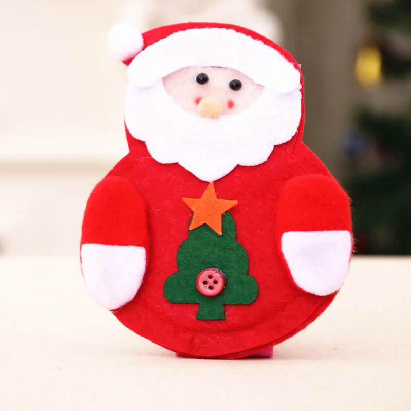 C Santa Claus Snowman Elk Style Utensil Knives Forks Holder Cutlery Bag Pouch Christmas New Year Decor Tableware Supplies - Цвет: C