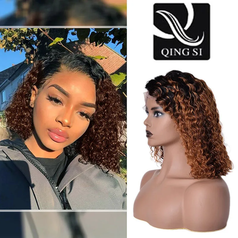 Парик с кудрявыми кружевами спереди парики из вьющихся человеческих волос