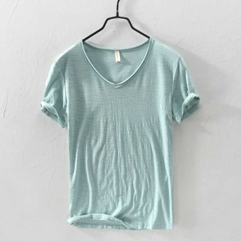 

New Summer Men's Fashion Casual Cotton T-Shirt Solid Color Slim Fitness Short Sleeve Soft Touch Fabric 8 Colors Tees Popular