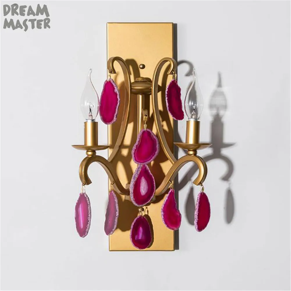 Современная светодиодная настенная лампа декоративное бра с фиолетовым агатом