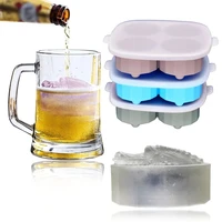 1pc cocktail whiskey ice cube maker tray 4 large silicone ice molds diy crocodile mould kitchen bar accessories supplies