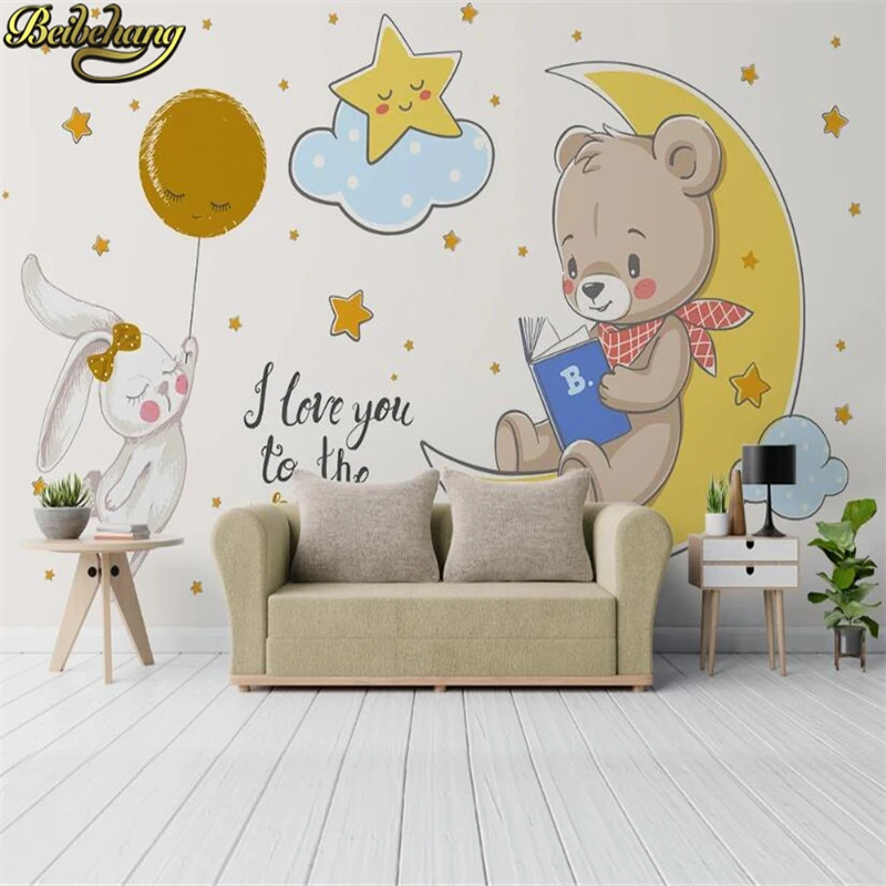Настенные 3D-обои beibehang на заказ фэнтезийное небо медведь для спальни гостиной