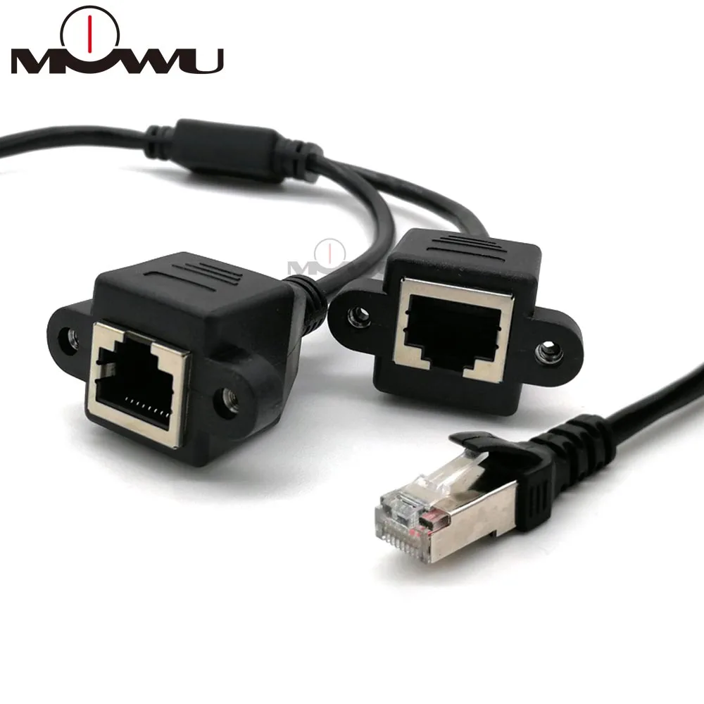 Переходник со штекера RJ45 на 2 гнезда Ethernet LAN Сетевой разъем Удлинительный