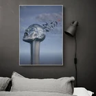 Абстрактная художественная фигурка с изображением сломанной головы, металлическая скульптура, холст, художественные плакаты, печатные статуи, живопись, настенные картины для гостиной