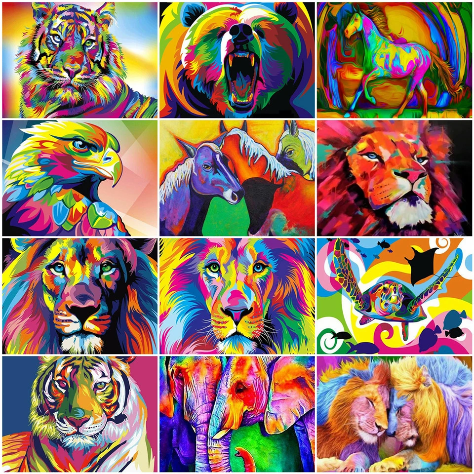 AZQSD Краски Раскраска по номерам холст ing Наборы животных подарок ручной работы DIY