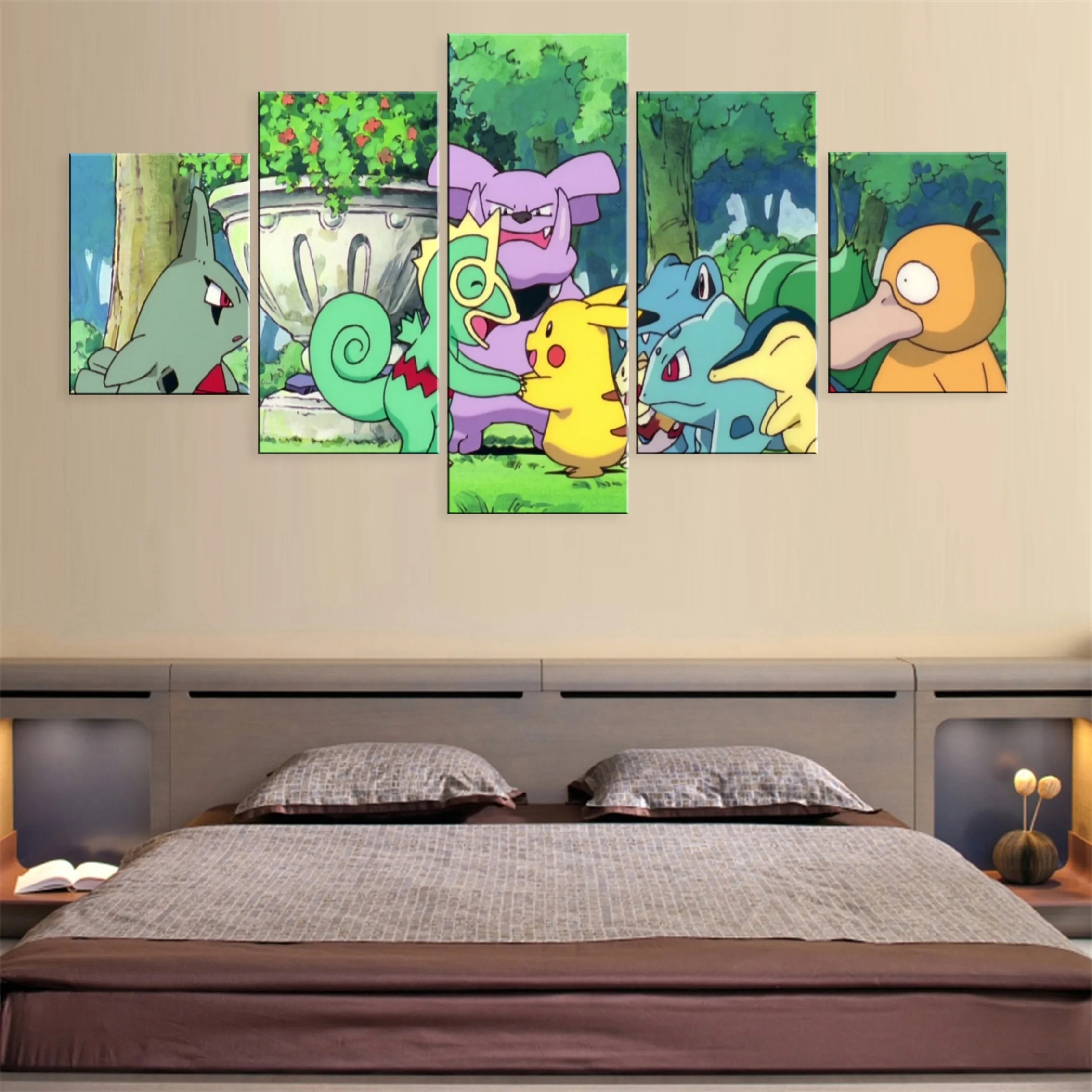 

Anime Pokmon 5 Pieces Canvas Paintings Oil Modular Decoration Hd Picture Poster Wall Home Room Printed Framework