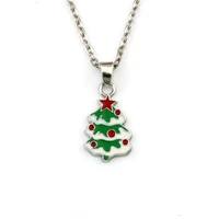 2pcslots enamel christmas tree alloy charms pendant necklaces jewelry diy 19 6 inches chains christmas gift a 568d