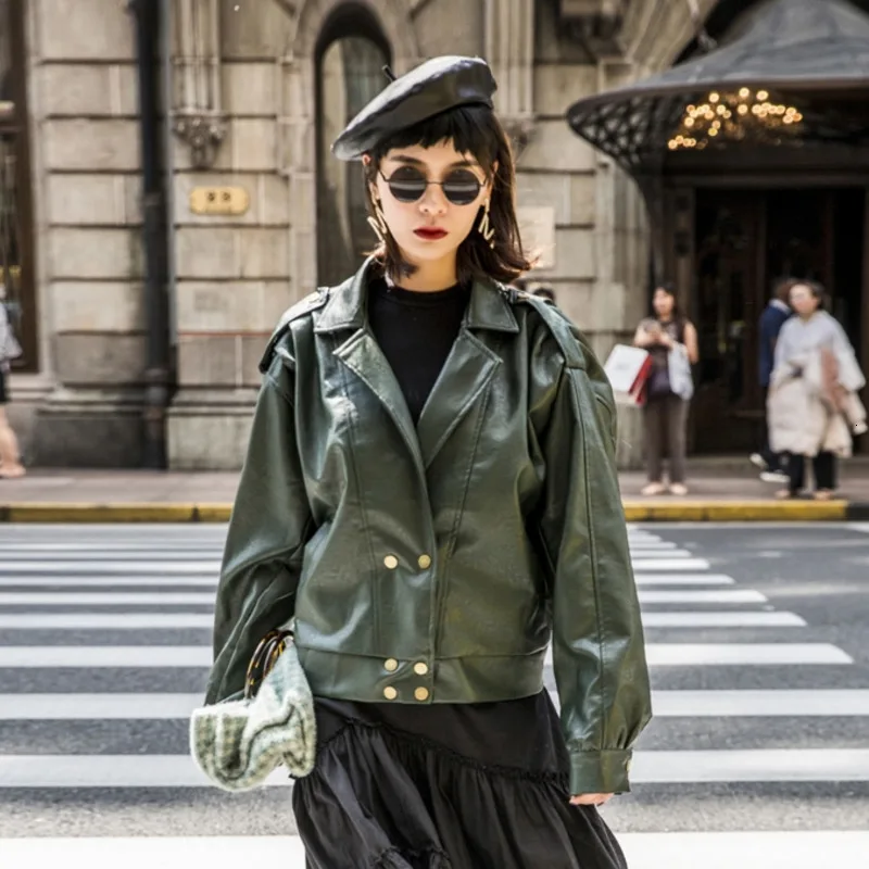LANMREM кожаная куртка женская весна и новая свободная Корейская версия Pu летучая