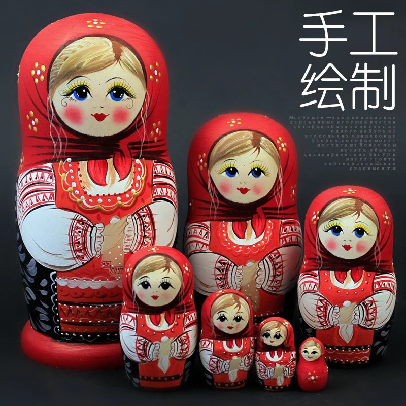 7 слоев/набор деревянные русские куклы-гнезда | Игрушки и хобби