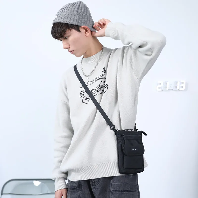 

Japanese Style Crossbody Bag Nylon Men's Chest Bags Mini Casual Shoulder Bag City Boy Fashion Mobile Phone Bag