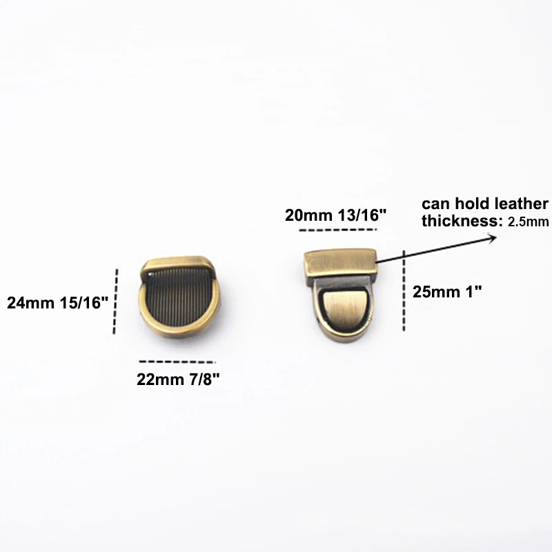 Metal Push Lock Tongue Snap for Bags, Briefcases, and Leathercraft: Decorative Clasp Closure - 1 Piece image 3