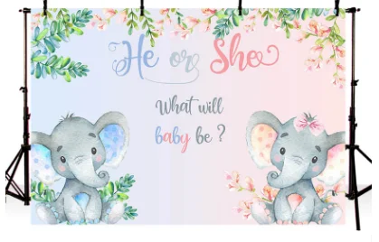 Виниловый фон для студийной фотосъемвечерние с изображением разных слонов 7 Х5