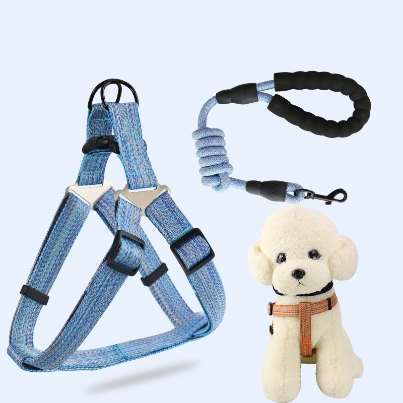 Safety Supplies Dog Harness No Pull Break Free Small Dog Leash Yorkshire Terrier Accessories Pet Adjustable Walking Outdoors