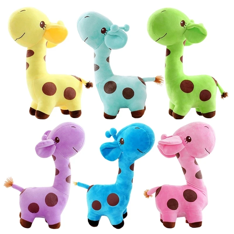 15cm Cartoon Mini Size Giraffe Plush Toy Animal Deer Stuffed Doll Colorful Dolls High Quality for Baby Kids Girls Gifts - купить по