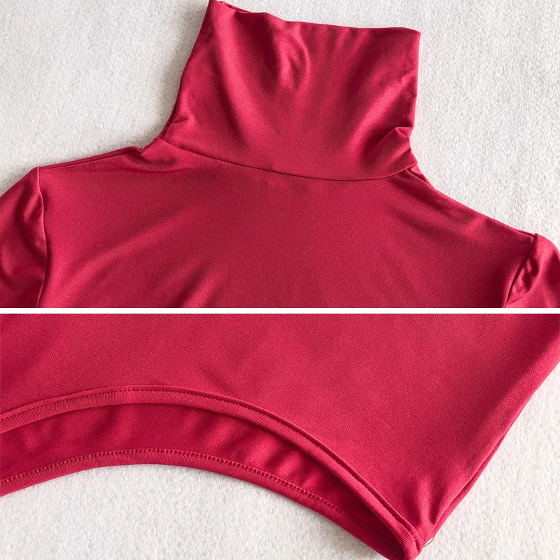 

Sexy One Piece Bodycon Bodysuit Long Sleeve Turtleneck Open Basic White Black Red Overalls Women Body Top Skinny Rompers Female