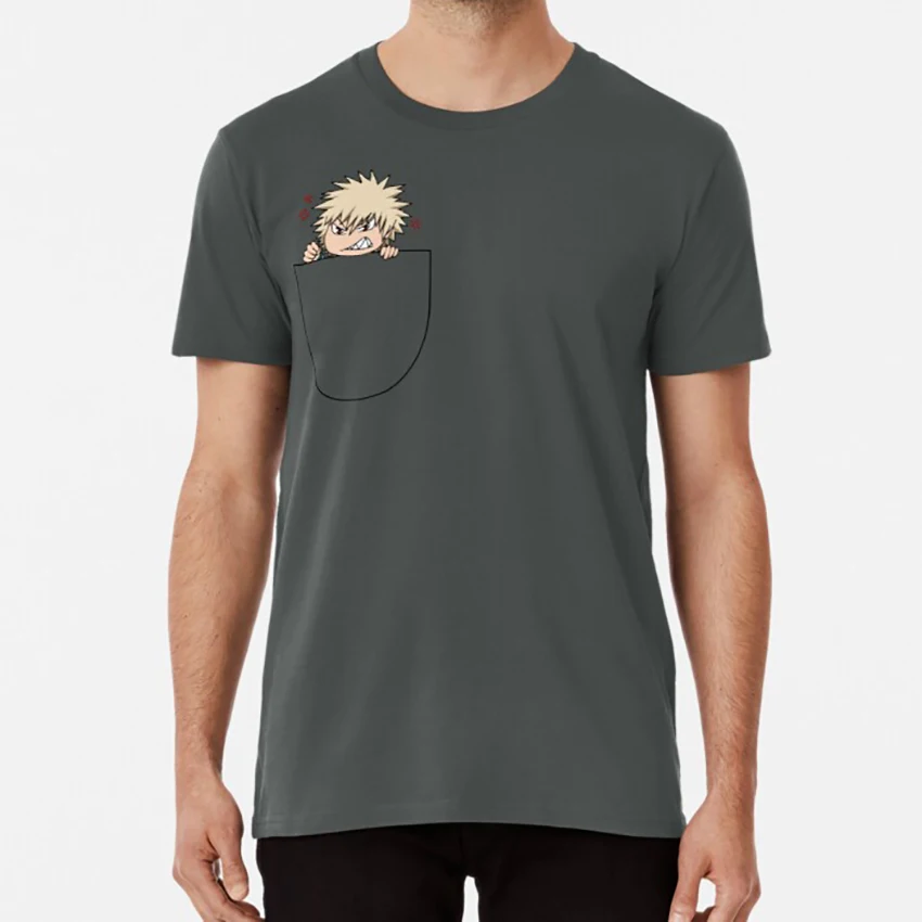 Карманная футболка с надписью Pal-Bakugo карманная bokunoheroмоя геройская академия моя