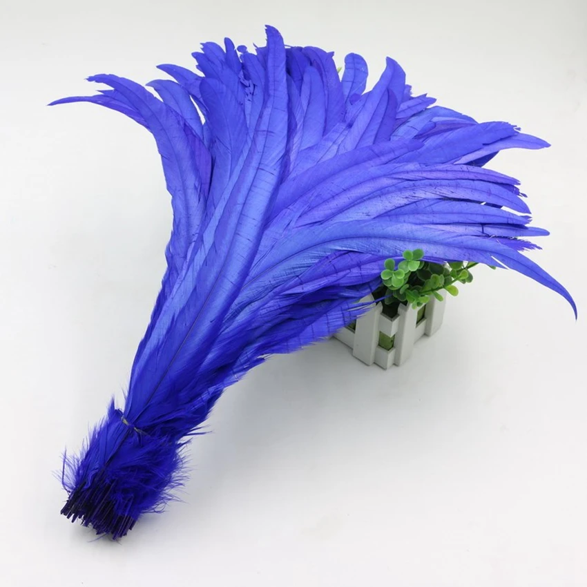 50 шт/партия натуральный бирюзовый синий/Озеро Синий Красивые перья петуха 25-30