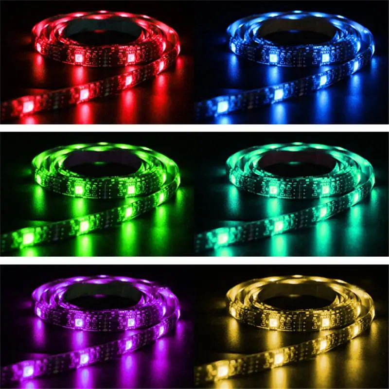 

5V RGB LED Light Strip with 17/24 Keys IR Remote Control 5050 SMD Colorful Lamp Belt TV Background Lighting Flexible Tape Diode