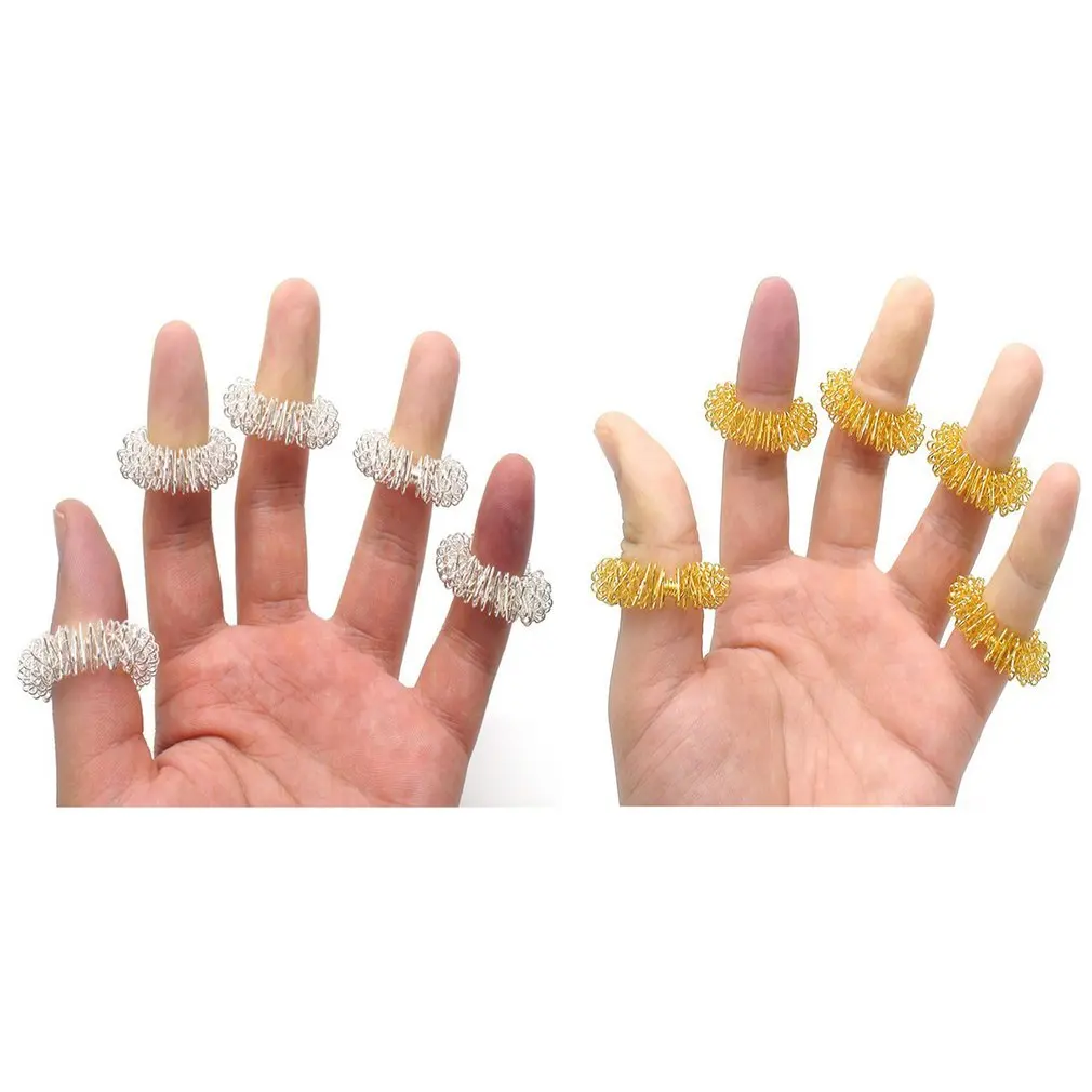 

Finger Ring Toy Stress Relief Spiky Sensory Spring Fingers Rings Autism Anti Toy Stress Kids Finger Acupressure Massage Ring Toy