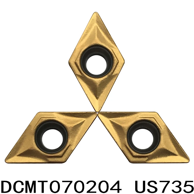 10 шт. токарные инструменты для внутренней обточки DCMT070204 US735 режущий инструмент