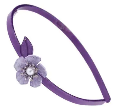 purple Жемчужная лента для волос-бабочка головная повязка для женщин-аксессуары для волос акрил-украшение для волос-Корона-лента для волос для свадьбы - Окраска металла: purple