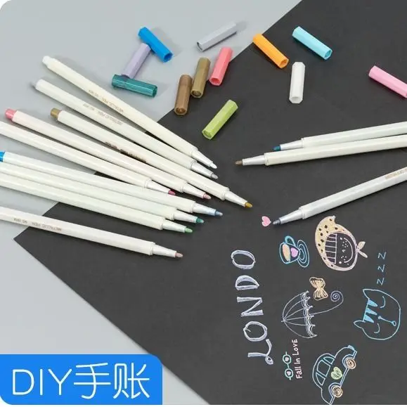 

Album DIY Kraft Black Cardboard Special Photo Photo Paper Hard Marker Pen Metal Pen Pearlescent Water-based Paint Pen