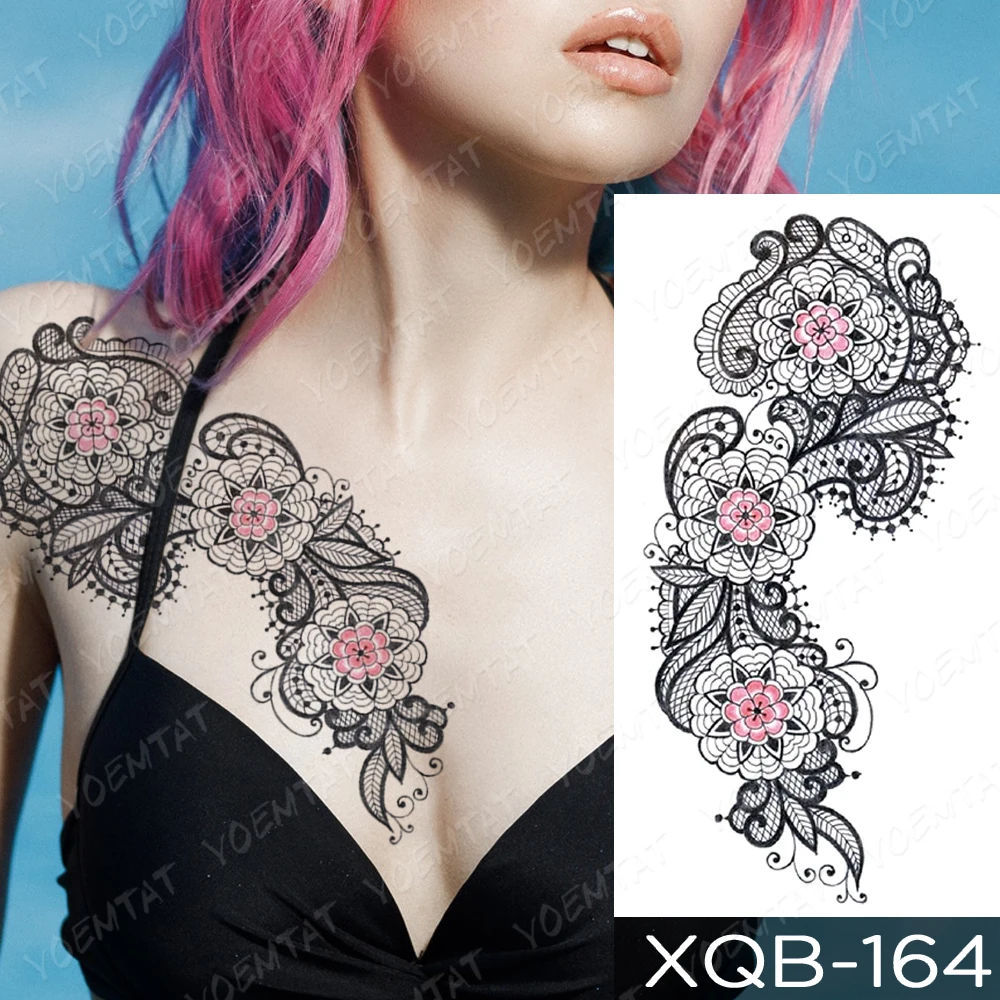 

Waterproof Temporary Tattoo Sticker Lotus Butterfly Rose Flash Tattoos Flowers Bird Dreamcatcher Body Art Arm Fake Sleeve Tatoo