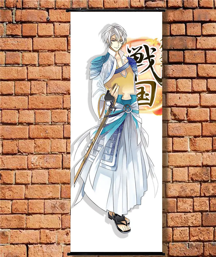 Ikemen Sengoku Akechi Mitsuhide аниме тканевый плакат стены прокрутки длинные 105x40 см|Рисование