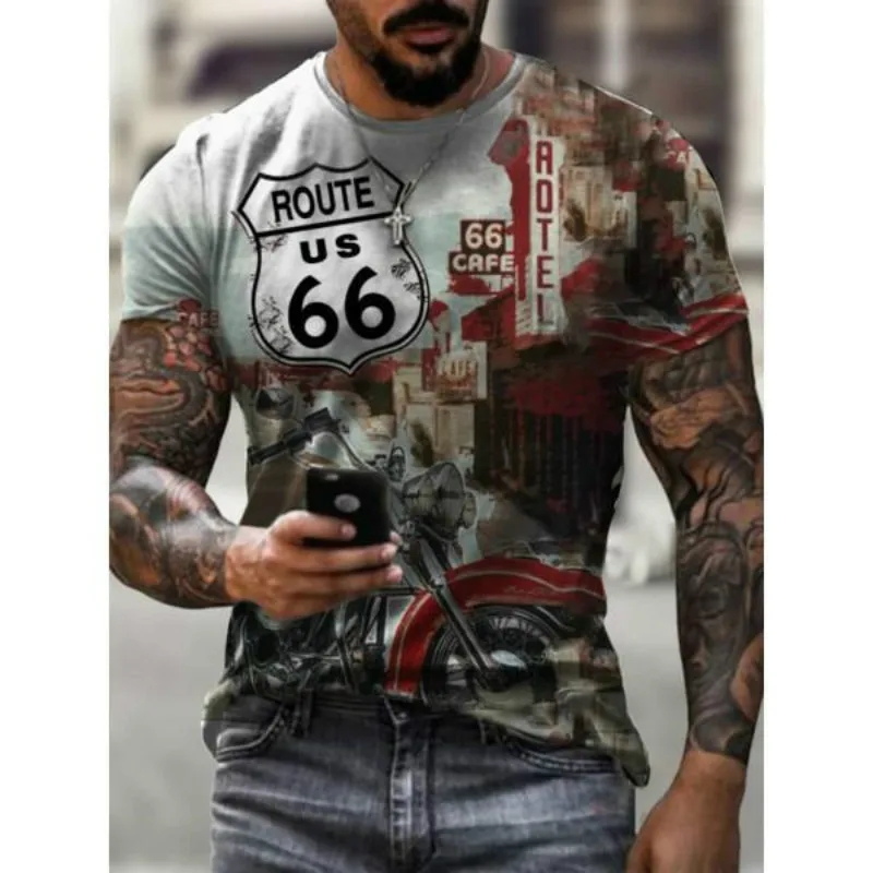 

Men'S Loose O-Neck T-Shirt Summer Fashion 3d Printing European And American Streetwear