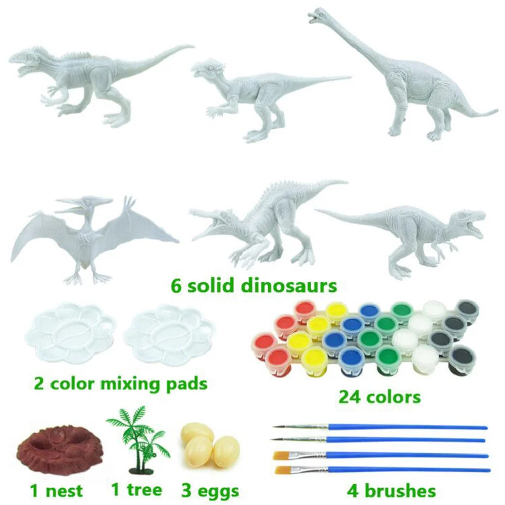 

1 Set 42PCS Graffiti Color Painting Kids Toy Dinosaur Models for Kids (Colorful)