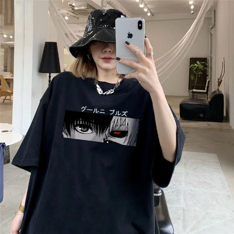 

Oversized T-Shirt Tokyo Ghoul Harajuku Unisex Short-sleeved Women T-shirts Streetwear Vintage Shirt Clothes Punk T Shirt