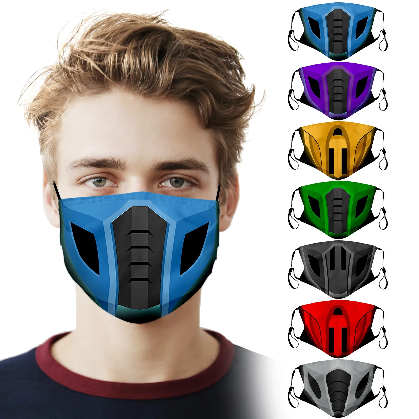 Маска для лица с фильтром стирающаяся многоразовая Тканевая маска взрослых