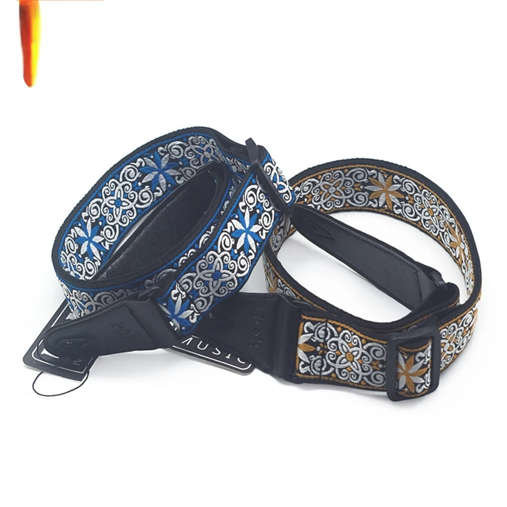 

Embroidered Guitar Strap Acoustic Electric Guitar Strap Embroidered National Style Adjustable Shoulder Guitar Strap Guitar Parts