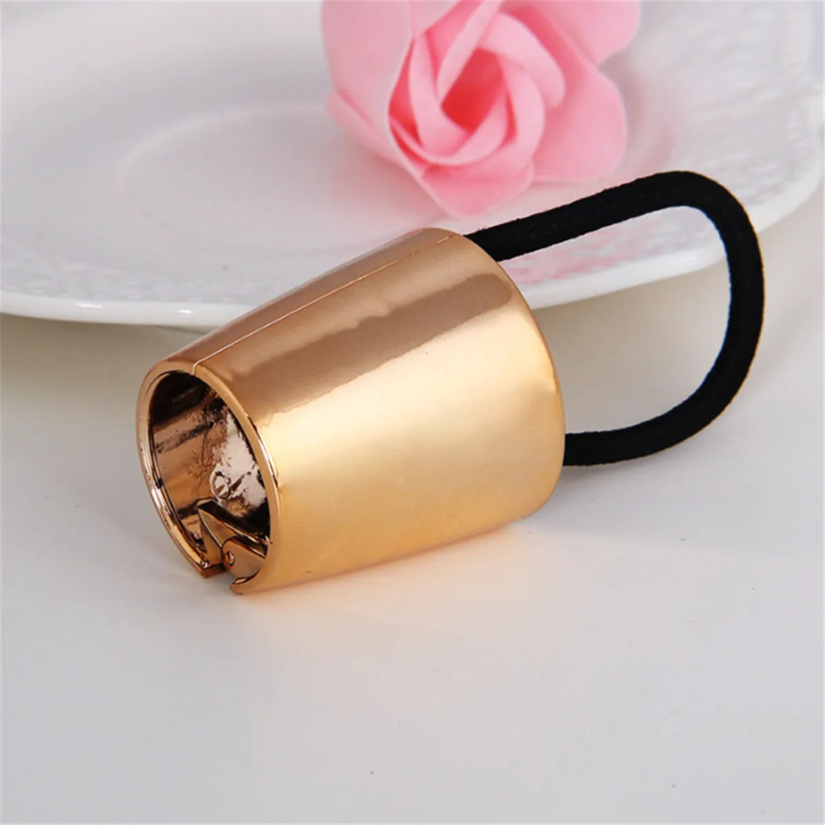 

Fashion Women Metal Elastic Ponytail Holder Hair Cuff Wrap Tie Band Ring Rope