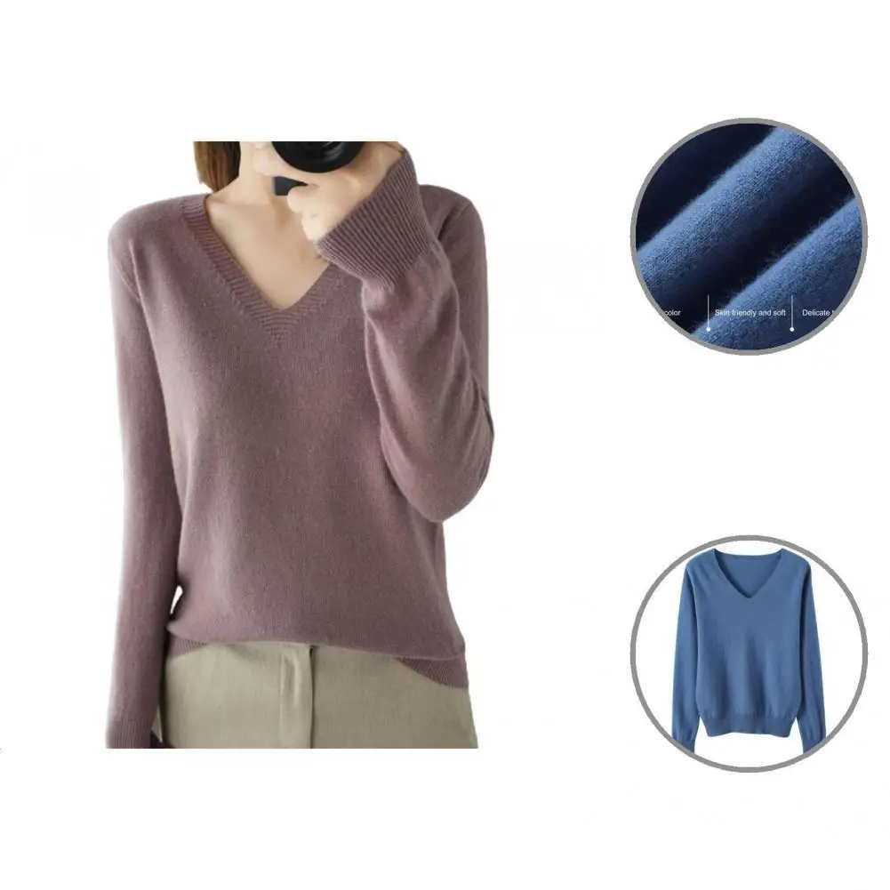 

Autumn Sweater Terrific Soft V Neck Knitwear Winter Women Sweater for Home Women Sweater Women Sweater