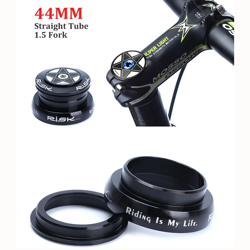 

44mm RISK Bicycle Headset 44mm External Bearing Headset Bike Headset for 1.5 Taper Pipe Fork Straight Tube Frame