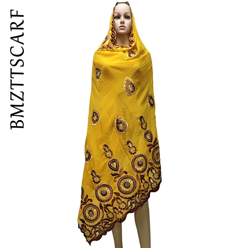Новая африканская Женская шаль мусульманская вышивка круглый дизайн большой