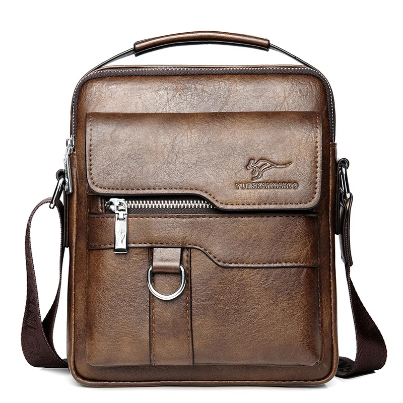 

Kangaroo Luxury Brand Men Sling Bag Leather Side Shoulder Bag For Men Husband Gift Business Messenger Crossbody Bag Male Handbag