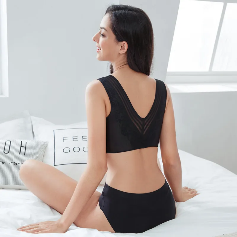 Meizimei sexy beauty back seamless padded bras for women vest sleep bralette sports brassiere top bh plus size M 7XL lingerie