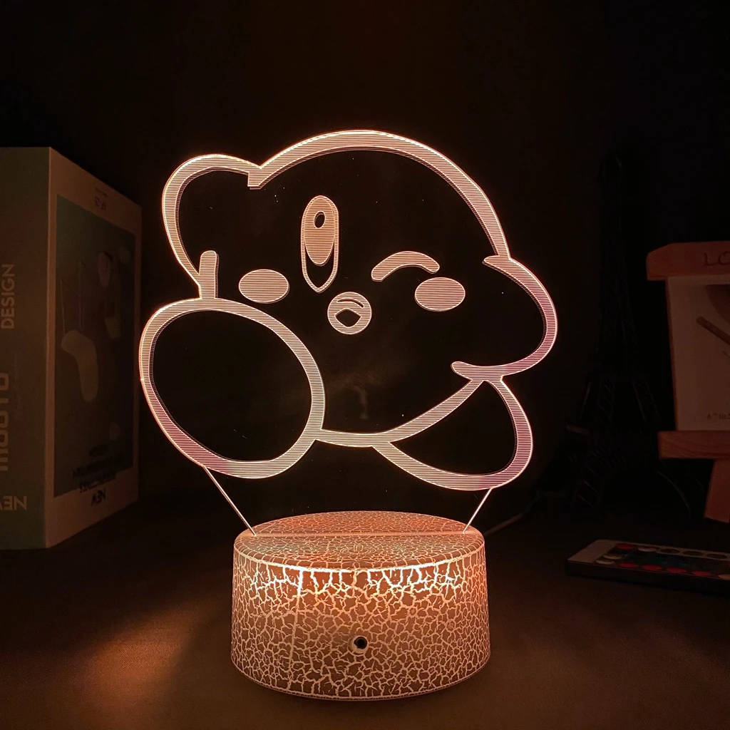 

Acrylic LED Lamp Animation Kirbyed Nightlight toys figure Light Anime Action Figure Home Decoration Lamp Kids Birthday Gift